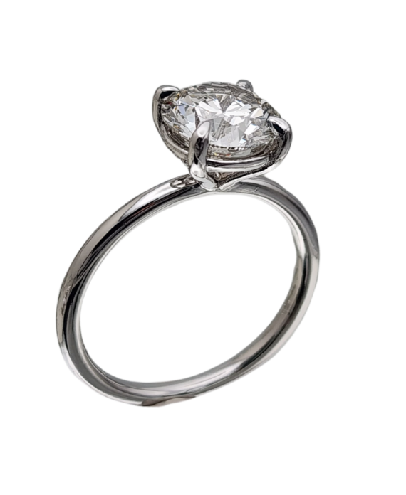 Diamond Solitaire Ring 14 K solid gold Engagement ring